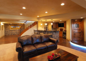 Remodeled Basement Lighted Ceiling