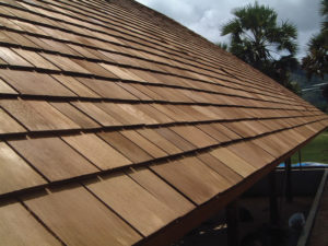 installation of a wood shake roof