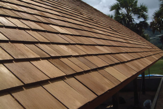 installation of a wood shake roof
